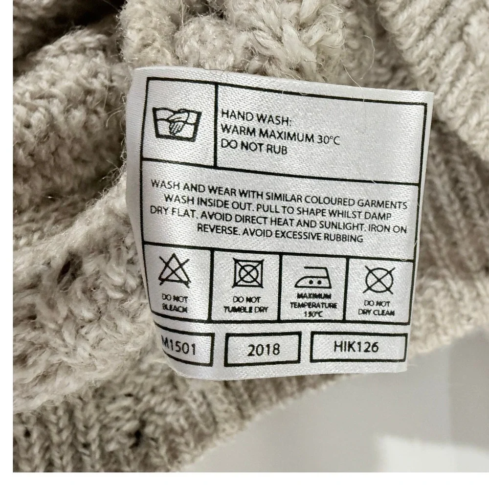 Artisan Knitwear Cable Knit Wool Sweater XS Speckled Tan Crew Neck‎